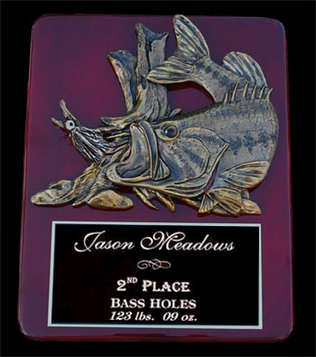 sculpted bass fishing trophies & awards