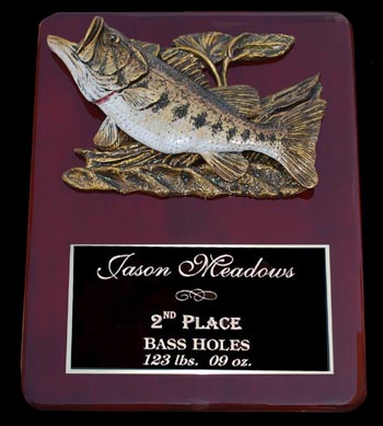 sculpted bass fishing trophies & awards